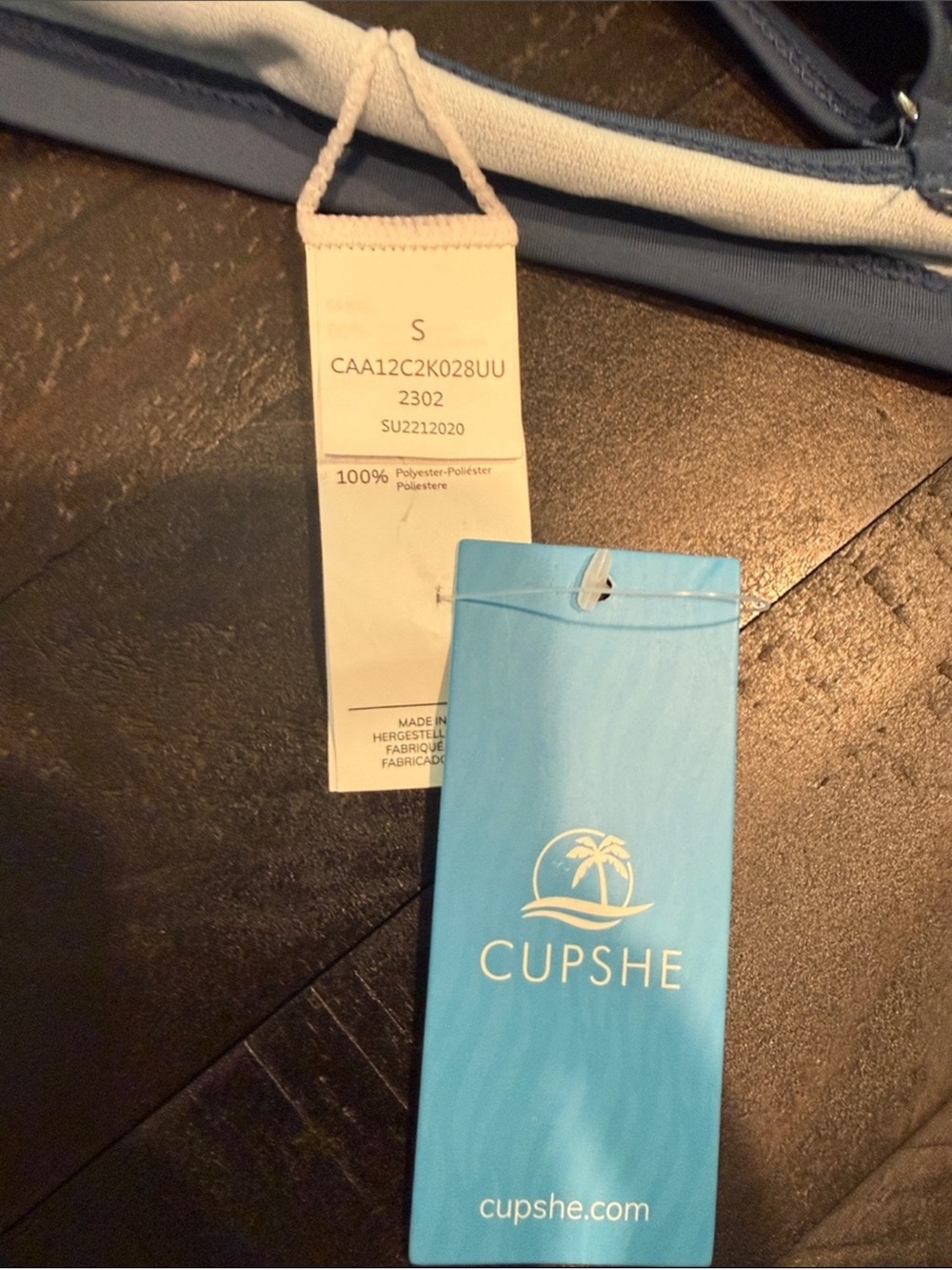 NWT Cupshe Dusty Blue Bikini Set - Picture 5 of 5
